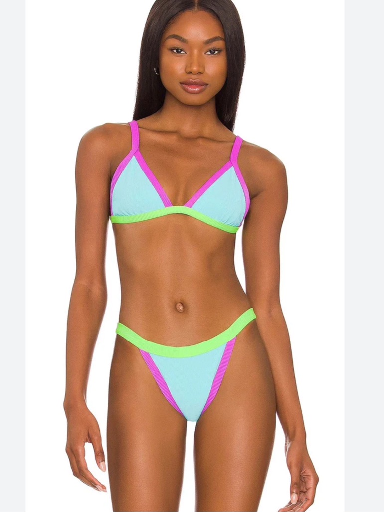 Beach Riot Mika Bikini Cool Fluorescents Size Small